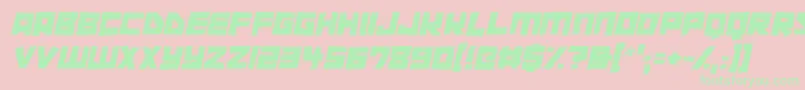 Cutout City Italic Font – Green Fonts on Pink Background