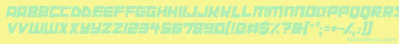 Cutout City Italic Font – Green Fonts on Yellow Background