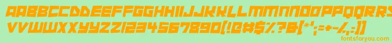 Cutout City Italic Font – Orange Fonts on Green Background