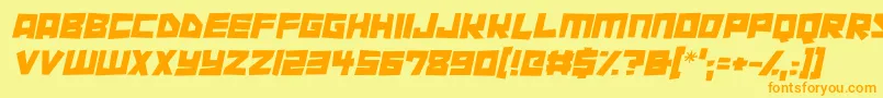 Cutout City Italic Font – Orange Fonts on Yellow Background