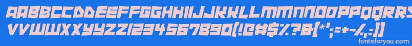 Шрифт Cutout City Italic – розовые шрифты на синем фоне