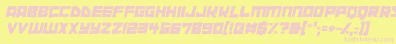 Police Cutout City Italic – polices roses sur fond jaune