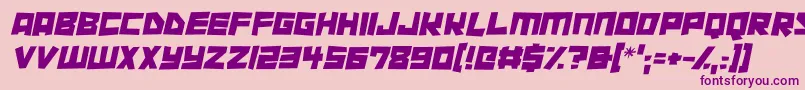 Cutout City Italic Font – Purple Fonts on Pink Background