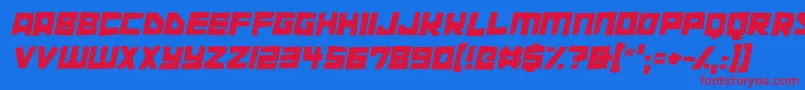 Cutout City Italic Font – Red Fonts on Blue Background