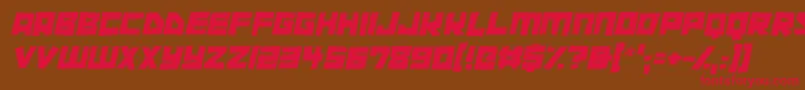 Cutout City Italic Font – Red Fonts on Brown Background