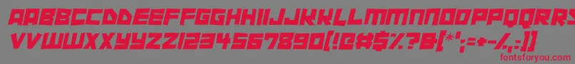 Cutout City Italic Font – Red Fonts on Gray Background
