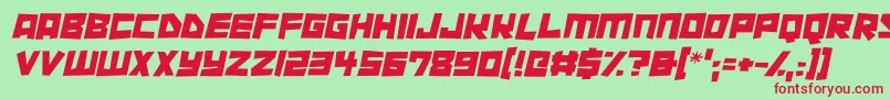 Cutout City Italic Font – Red Fonts on Green Background