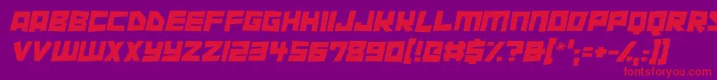 Cutout City Italic Font – Red Fonts on Purple Background