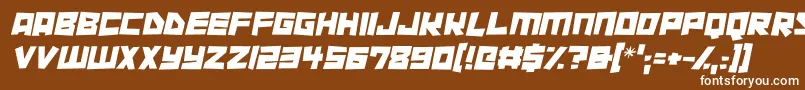 Cutout City Italic-fontti – valkoiset fontit ruskealla taustalla