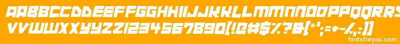 Cutout City Italic Font – White Fonts on Orange Background