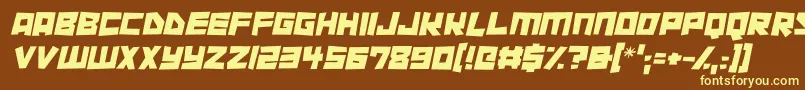 Cutout City Italic Font – Yellow Fonts on Brown Background