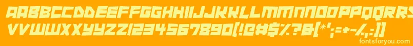 Police Cutout City Italic – polices jaunes sur fond orange