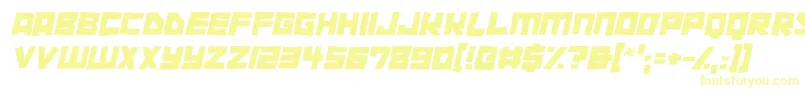 Czcionka Cutout City Italic – żółte czcionki na białym tle