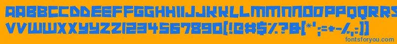 Cutout City Font – Blue Fonts on Orange Background