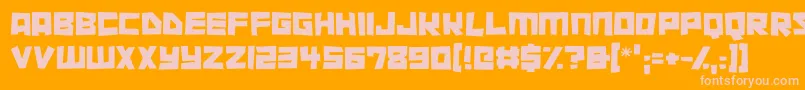 Cutout City Font – Pink Fonts on Orange Background