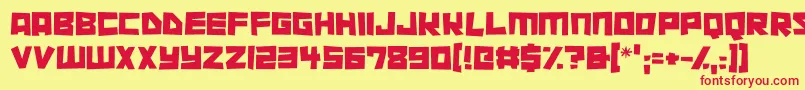 Cutout City Font – Red Fonts on Yellow Background