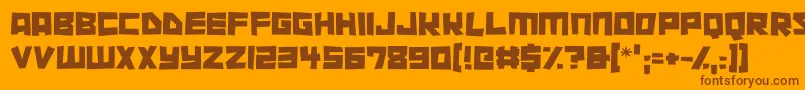 Cutout City Font – Brown Fonts on Orange Background