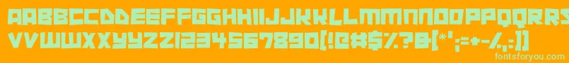 Cutout City Font – Green Fonts on Orange Background