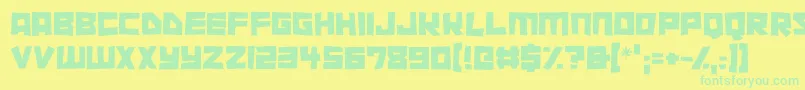 Cutout City Font – Green Fonts on Yellow Background