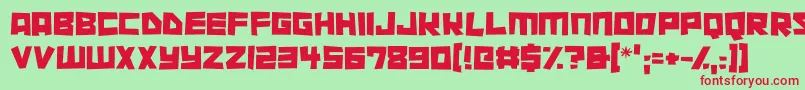 Cutout City Font – Red Fonts on Green Background