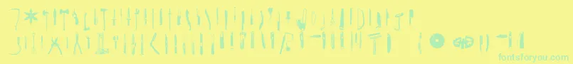cutpoint 3 1 Font – Green Fonts on Yellow Background