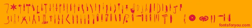 cutpoint 3 1 Font – Red Fonts on Orange Background
