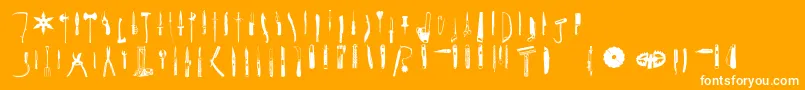 cutpoint 3 1-Schriftart – Weiße Schriften auf orangefarbenem Hintergrund