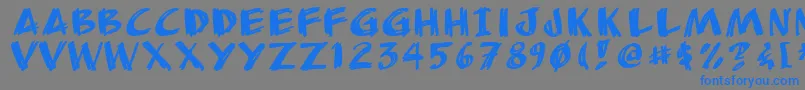 フォントAnudaw – 灰色の背景に青い文字