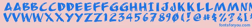 フォントAnudaw – ピンクの背景に青い文字