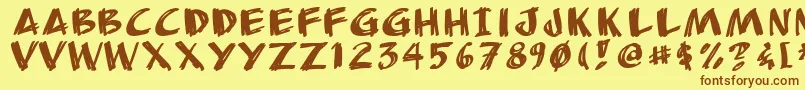 Anudaw Font – Brown Fonts on Yellow Background