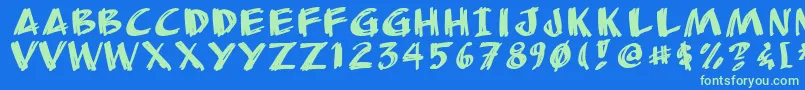 Anudaw Font – Green Fonts on Blue Background