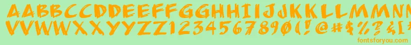 Anudaw Font – Orange Fonts on Green Background