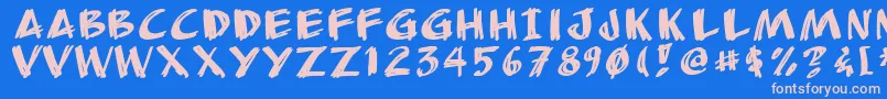 Anudaw Font – Pink Fonts on Blue Background