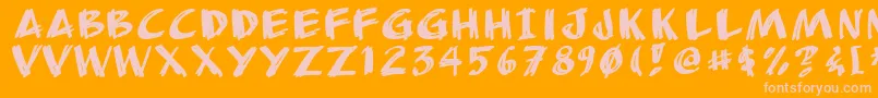 Anudaw Font – Pink Fonts on Orange Background