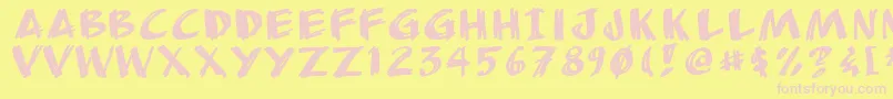 Anudaw Font – Pink Fonts on Yellow Background