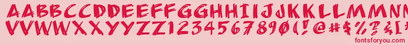 Anudaw Font – Red Fonts on Pink Background