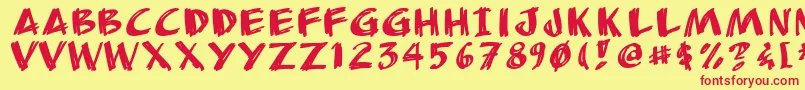 Anudaw Font – Red Fonts on Yellow Background