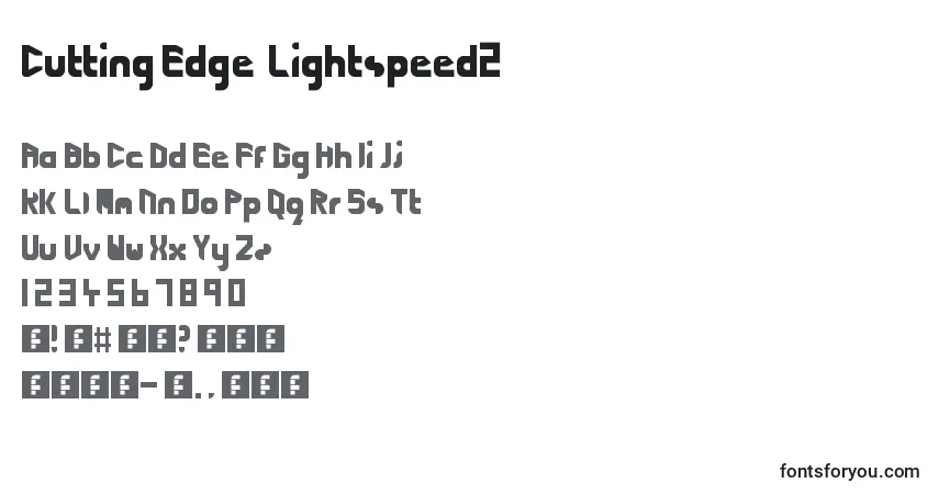 Czcionka Cutting Edge  Lightspeed2 – alfabet, cyfry, specjalne znaki