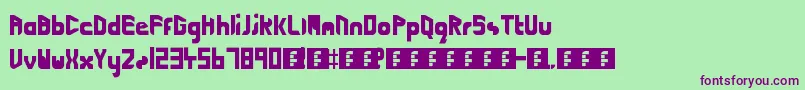 Cutting Edge  Lightspeed2 Font – Purple Fonts on Green Background