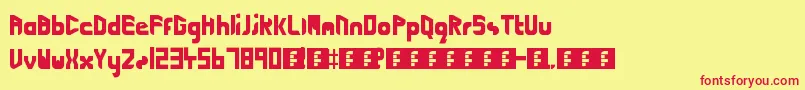 Cutting Edge  Lightspeed2 Font – Red Fonts on Yellow Background