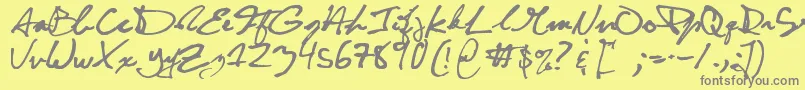 CuttyFruty Font – Gray Fonts on Yellow Background