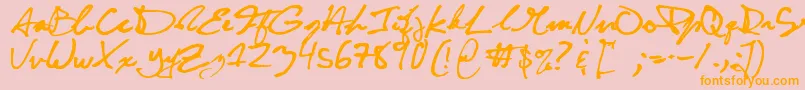 CuttyFruty-Schriftart – Orangefarbene Schriften auf rosa Hintergrund