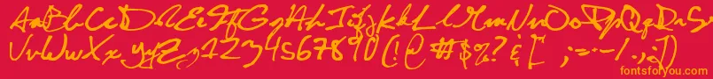 CuttyFruty Font – Orange Fonts on Red Background