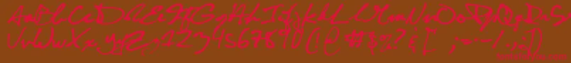 CuttyFruty Font – Red Fonts on Brown Background