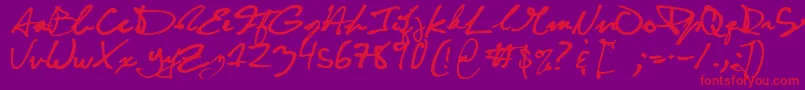 CuttyFruty Font – Red Fonts on Purple Background