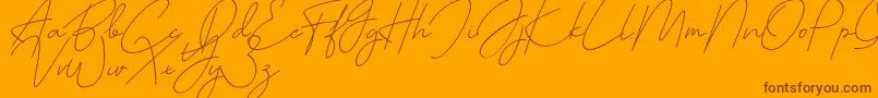 cutyle mono line-Schriftart – Braune Schriften auf orangefarbenem Hintergrund