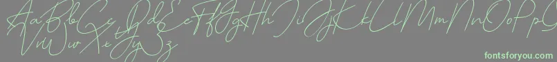 cutyle mono line Font – Green Fonts on Gray Background