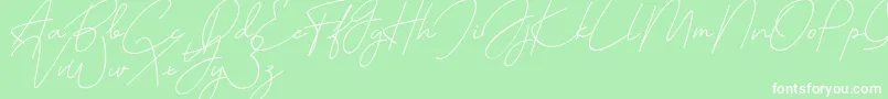 cutyle mono line Font – White Fonts on Green Background