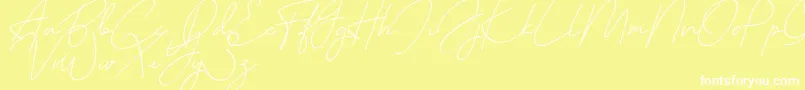 cutyle mono line Font – White Fonts on Yellow Background