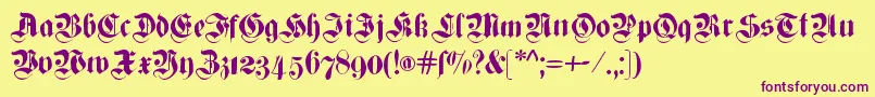 CuxhavenTimes Font – Purple Fonts on Yellow Background
